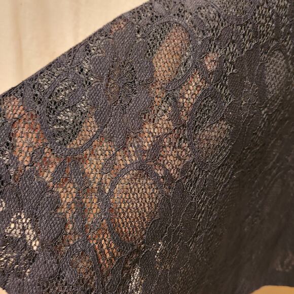 Aqua Dark Romantic Sz S Black Lace Strapless Sweetheart Fit & Flare Party Dress - Picture 3 of 8